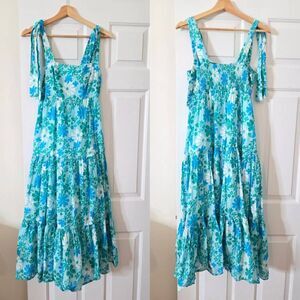 Aspiga organic cotton floral midi dress S